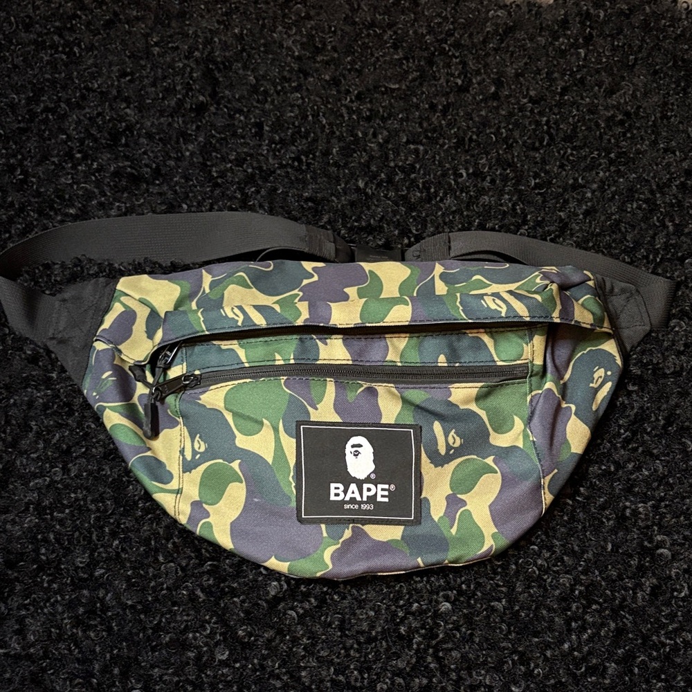 Bape Green and Yellow Camouflage Belt Bag